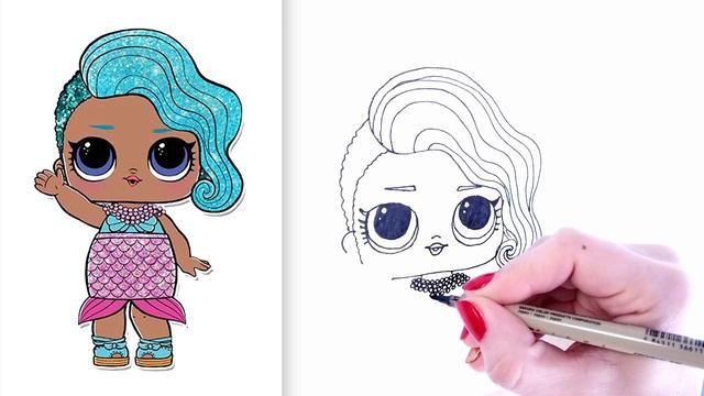 How to Draw Merbaby LOL Doll | LOL Surprise Doll Drawing Easy | Glitter Series LOL Doll Mermaid смотреть онлайн