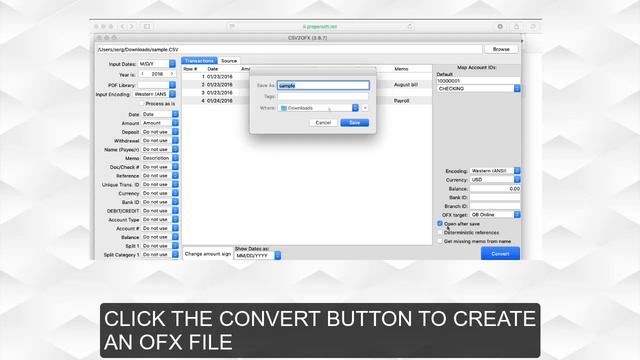 CSV2OFX (Mac): Convert CSV/Excel to OFX and import into QB Online смотреть онлайн