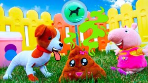 Свинка Пеппа гуляет со щенком!  Видео для детей про игрушки Свинка Пеппа на русском языке