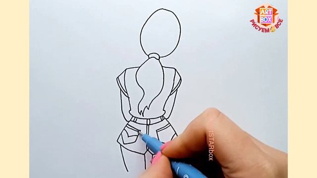 Как нарисовать ДЕВУШКУ в шортах пошагово?#drawing #girl#stepbystep