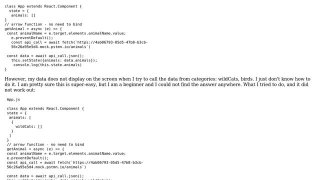 Access nested array value inside other array in the stateful ReactJS component смотреть онлайн