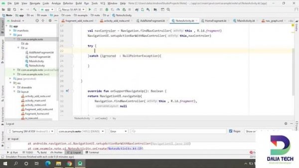 How to fix Null Pointer Exception | in Android Studio | Java| kotlin| Use try-catch block