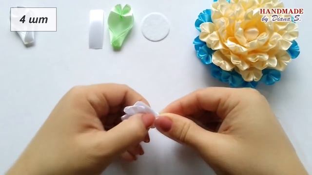 Резинки для волос. Канзаши. МК. / DIY. Kanzashi. Scrunchy. смотреть онлайн