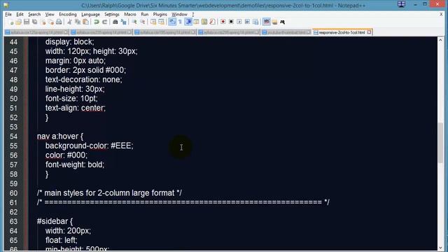 Responsive Web Site with Media Queries: Change 2 Columns to 1 Column смотреть онлайн
