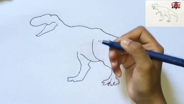 How to Draw a T Rex | Easy Tyrannosaurus Rex Drawing Step by Step Outline | Trex Dinosaur Art Sketc смотреть онлайн