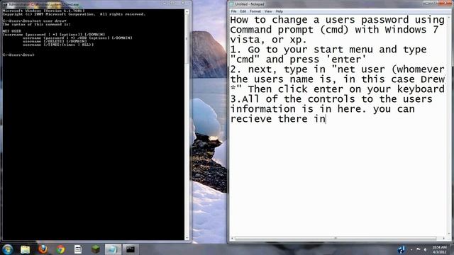 How to Change a Users Password Using Command Prompt (CMD) on Windows 7, Vista, and XP смотреть онлайн