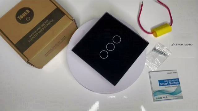 Умный выключатель Tuya WiFi с НУЛЕМ и БЕЗ НУЛЯ тройной сенсорный с металлической рамкой 3VK-N-чер смотреть онлайн