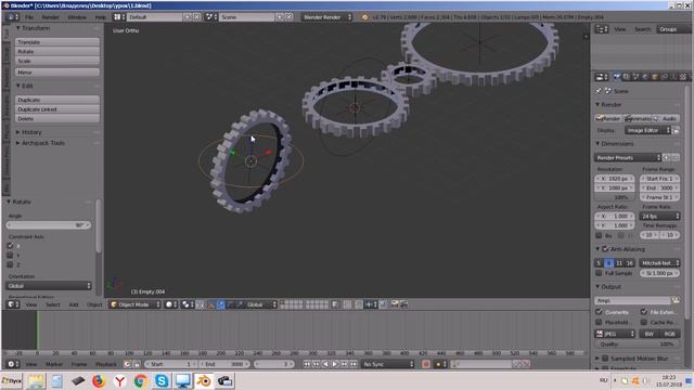 анимация шестеренок в blender часть 2. смотреть онлайн
