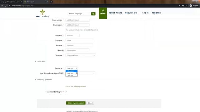 Как зарегистрироваться на Lonet.Academy смотреть онлайн