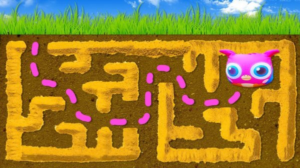 Совенок Хоп Хоп играет в лабиринт! Песочница и развивающие видео для самых маленьких