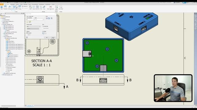 Section View Command - Autodesk Inventor Drawing Tutorial | Autodesk Inventor 2021 IN DEPTH смотреть онлайн