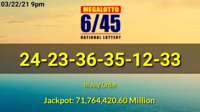 9pm PCSO Lotto Result Today March 22, 2021 2D 3D ez2 Swertes 4D 6/45 6/55 смотреть онлайн