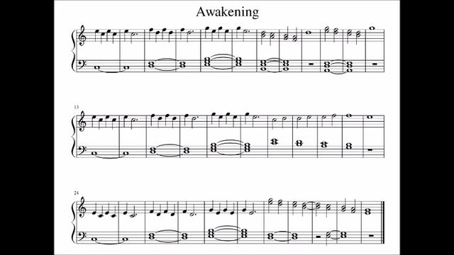 Awakening, E-Piano (Symphonic Strings) with notes смотреть онлайн