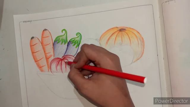 how to draw fruits and vegetables basket and colouring for beginners || step-by-step смотреть онлайн