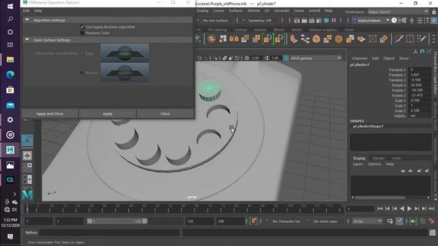 3D Rotary Dial Pad Telephone modeling in maya смотреть онлайн