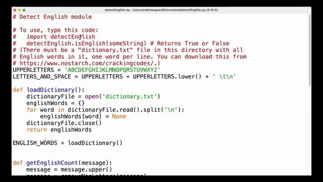 Writing a Python program that understands English - Cracking Codes with Python (part 12) смотреть онлайн