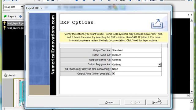 export a DXF file with outlined objects using FAB 3000. смотреть онлайн