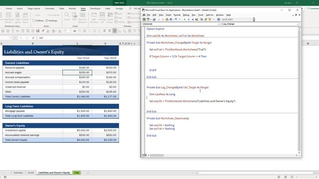 Create Audit Trail in Excel | Excel VBA Tutorial смотреть онлайн