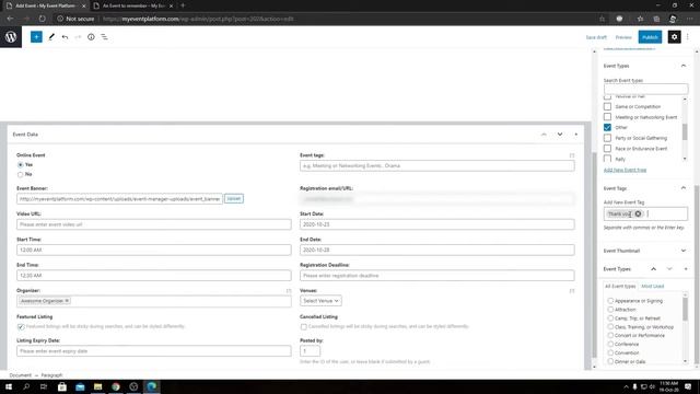 How To Add Event Tags An Event From #WordPress Backend смотреть онлайн