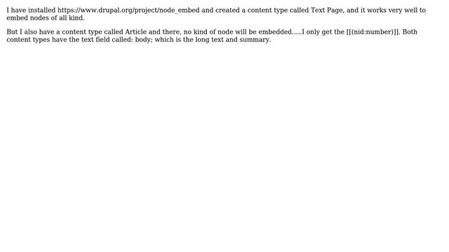 Drupal: How to make the module Node Embed work for any content type? смотреть онлайн