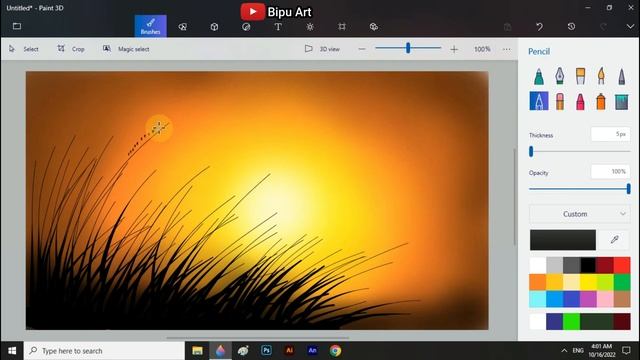 How to Draw - in computer| Paint 3D tutorial | Paint 3D | paint in computer | scenery drawing смотреть онлайн