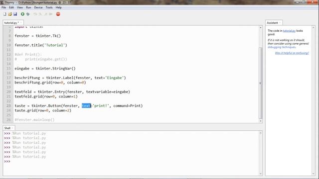 Library tkinter: Mit Widgets (Label,Entry,Button) dem in Python erstellten GUI Funktionen verleihen смотреть онлайн