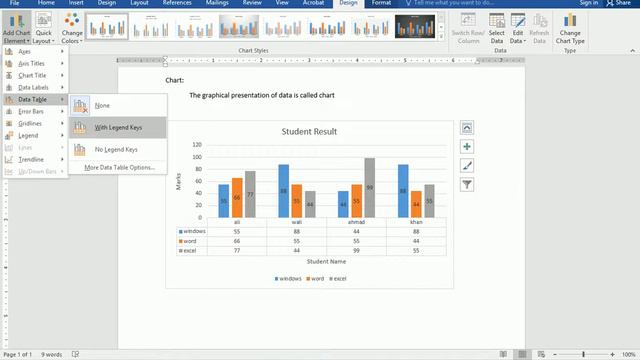 Microsoft Word 2016 Lecture-12, Adding Charts / Graphical Presentation of Data смотреть онлайн