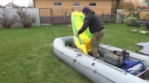 Как сделать палатку (тент) для лодки ПВХ для холодной, осенней рыбалки. БЫСТРО. УДОБНО. НЕДОРОГО.