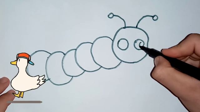 Draw a picture of a worn for children/Как нарисовать червяк для детей/Bolalar uchun rasm chizish смотреть онлайн