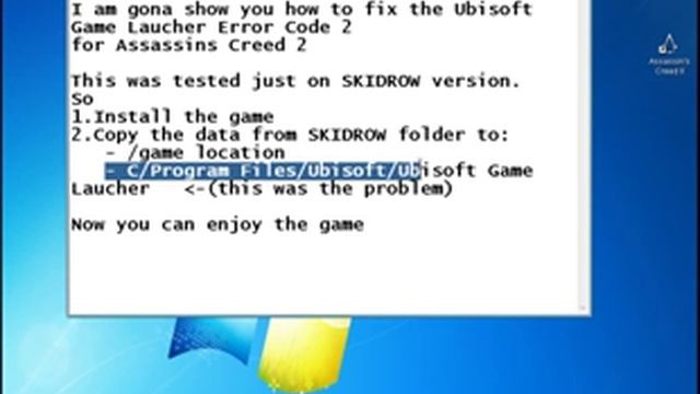 FIX Ubisoft Game Launcher Error Code 2 Assassin's Creed ll смотреть онлайн