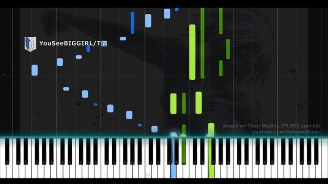 ATTACK ON TITAN MEDLEY (Synthesia Tutorial) смотреть онлайн