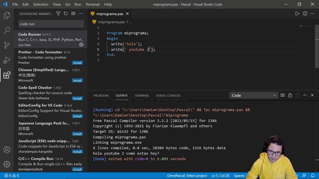 Ejecutar codigo pascal en visual studio code - Correr pascal en vs code смотреть онлайн
