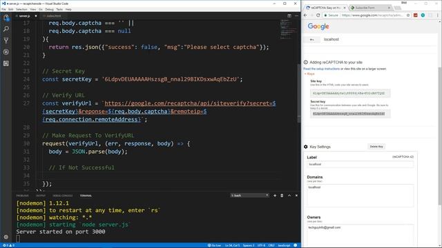 reCAPTCHA v2 Client-Server Implementation With Node.js смотреть онлайн