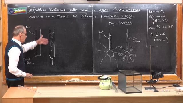 Урок 46 (осн). Передача давления жидкостями и газами. Закон Паскаля (1) смотреть онлайн