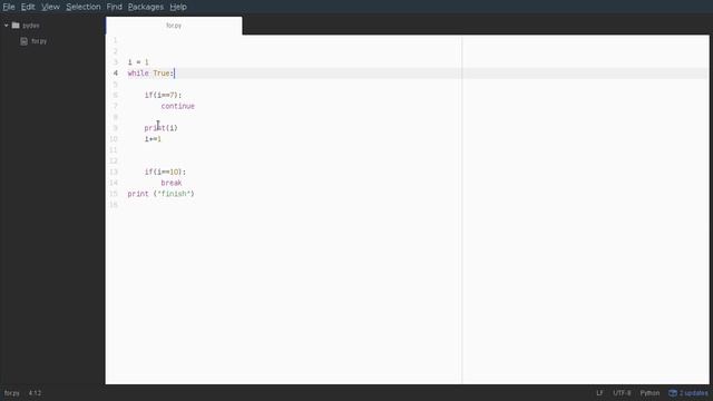 Python3 - while continue break infinite-loop смотреть онлайн