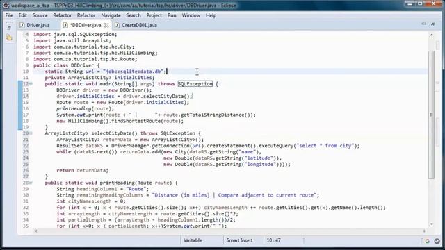 TSP + Hill Climbing + SQLite DB + JAVA смотреть онлайн