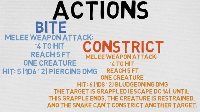 Beast #49: Constrictor Snake (DnD 5E Monsters)