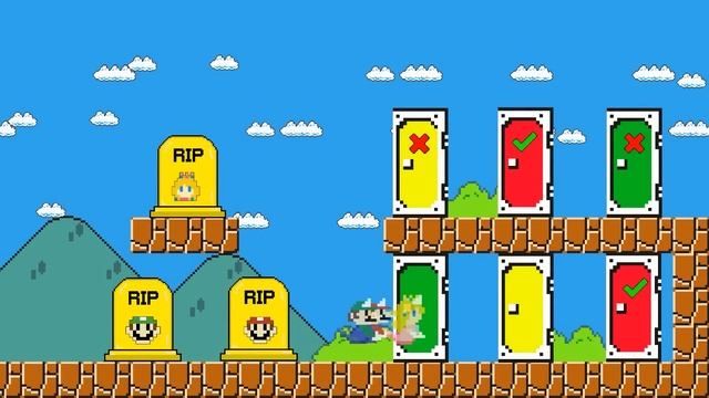 Mario Challenge Mystery Doors Maze Escape смотреть онлайн