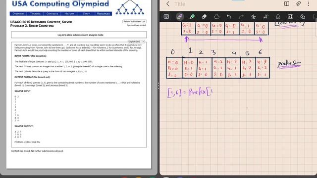 Breed Counting | Prefix Sum Algorithm | USACO 2015 Silver | Episode 1.1 смотреть онлайн