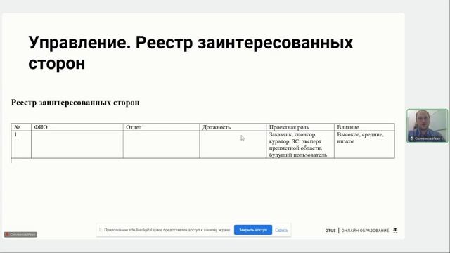 Выявление заинтересованных сторон проекта // Демо-занятие курса «Бизнес-аналитик в IT» смотреть онлайн