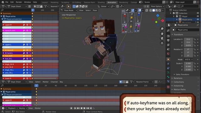 How to animate characters in 1 minute | Blender 2.8 Minecraft Animation Tutorial #14 смотреть онлайн