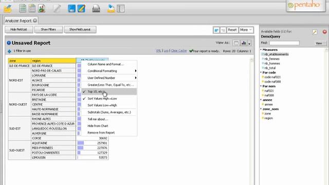 Pentaho Analyzer Création d'une analyse смотреть онлайн