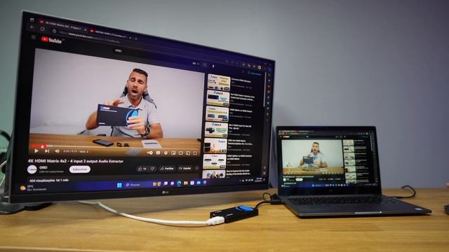 Dual Monitor HDMI Splitter - SplitExtend your PC screen upto 2 extra Monitors смотреть онлайн