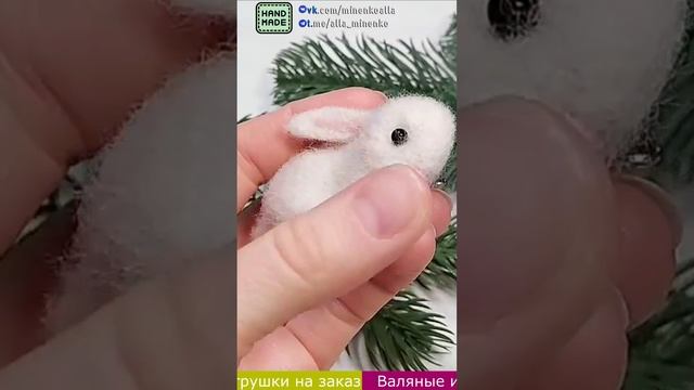 Пасхальный кролик из шерсти (felting, handmade, валяние из шерсти, ручная работа, сухое валяние) смотреть онлайн