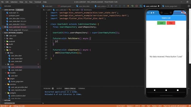 Flutter - Flutter Cubit 6.0. Работа с сетью смотреть онлайн