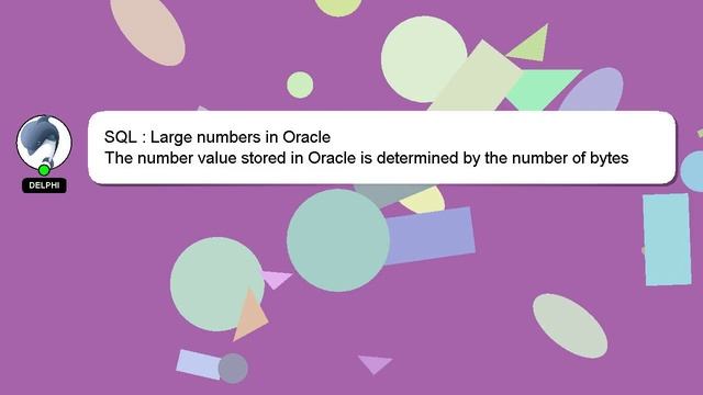 SQL : Large numbers in Oracle смотреть онлайн
