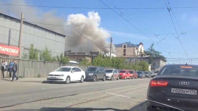 пожар электростанции в Челябинске ул труда 19.05.2016 смотреть онлайн