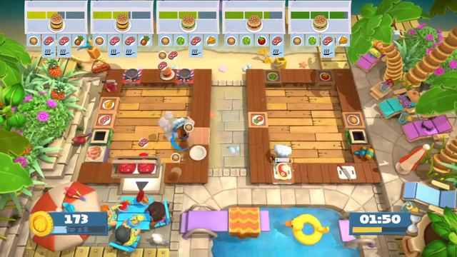 Overcooked! All You Can Eat Surf N Turf Level 1-3 4 Star Solo