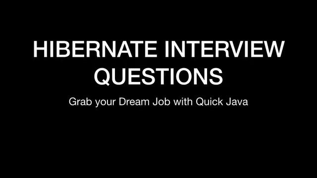 Hibernate Interview Questions and Answers Intro смотреть онлайн