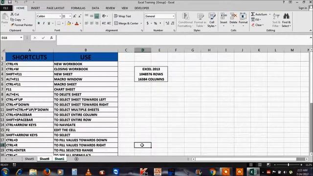 EXCEL 2013 SHORTCUT KEYS TUTORIALS - CLASS 1 - ENGLISH смотреть онлайн